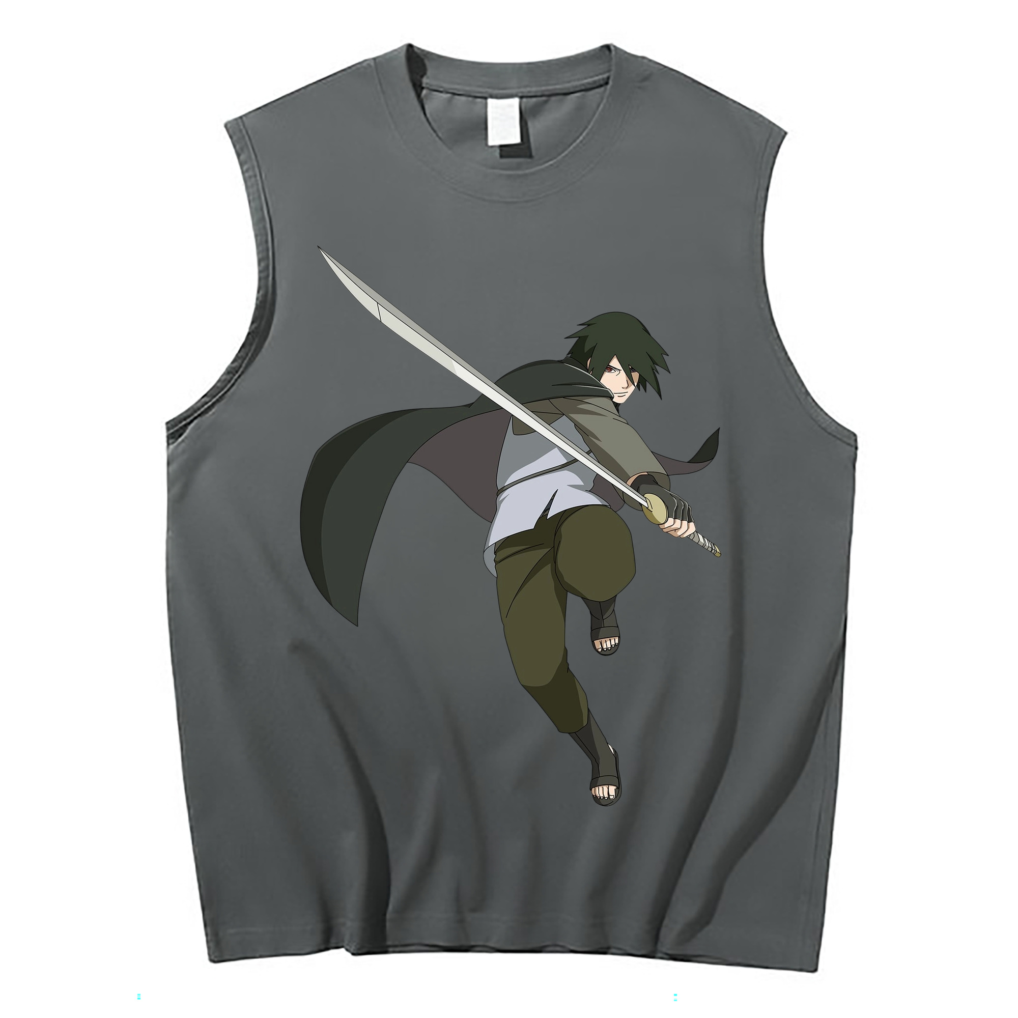 （画像用） NARUTO -ナルト- うちは サスケ Uchiha Sasuke コットン100％タンクトップ（フロントプリント）